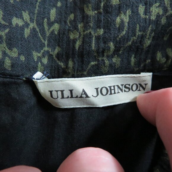 ULLA JOHNSON Ella Tiered Micro Dark Floral Ruffle Crepe Skirt Academia Boho 4 - Picture 9 of 11